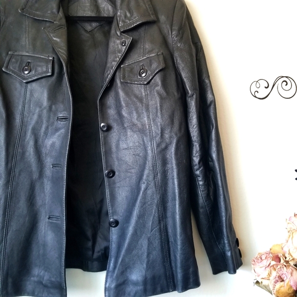 Laura leigh ltd black leather jacket size M - Picture 3 of 8